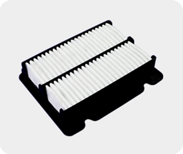Overmoulded air filter cell component