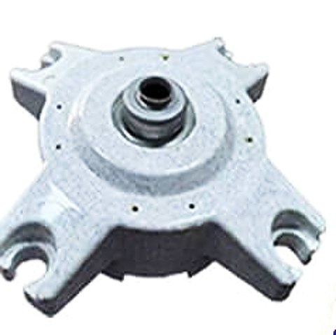 Metal hub overmoulded into a motor bracket